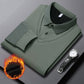Camisa de gola listrada estilo falso de duas peças