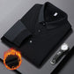 Camisa de gola listrada estilo falso de duas peças