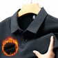 Camisa de gola listrada estilo falso de duas peças