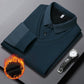 Camisa de gola listrada estilo falso de duas peças